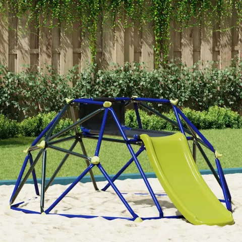 vidaXL Dome de escaladă pentru copii albastru 6FT cu alunecare Oțel
