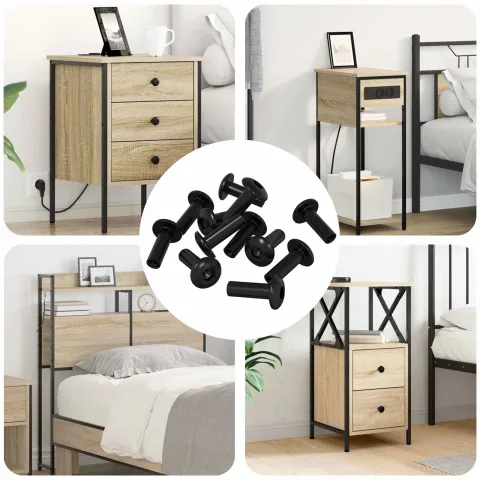 vidaXL Nuci cu Mâneci 8451 buc. Negru Metal