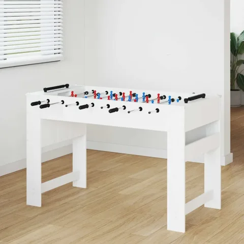 vidaXL Masă de Foosball Alb 125 x 60,5 x 80 cm Lemn prelucrat