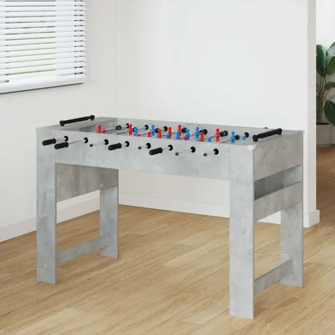 vidaXL Masă de Foosball Gri Beton 125 x 60,5 x 80 cm Lemn prelucrat