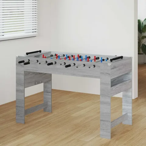 vidaXL Masă de Foosball Sonoma gri 125 x 60,5 x 80 cm Lemn prelucrat