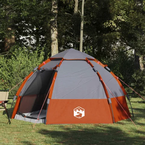 vidaXL 4 persoană Gri și Portocalie Polyester 185T