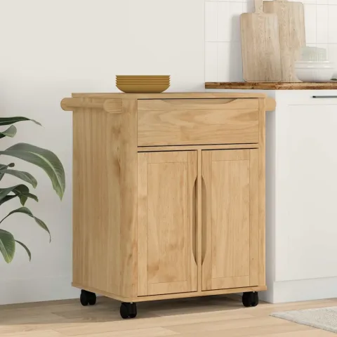 vidaXL Troler de Bucătărie FLORO Maroniu cerat 72,5 x 45 x 80 cm