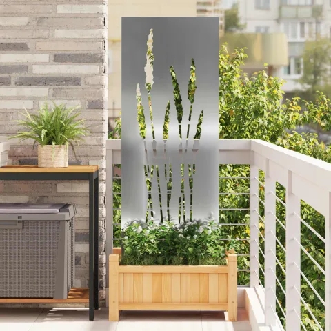 vidaXL Ecran de intimitate pentru grădină Floral Argintiu 50 x 140 cm