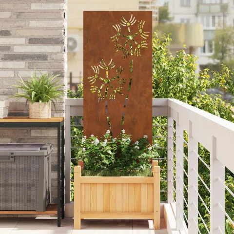 vidaXL Ecran de intimitate pentru grădină Traforaj Ruginit 50 x 140 cm