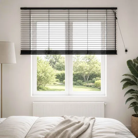 vidaXL Jaluzea venetiană Negru 160 x 130 cm 35 mm