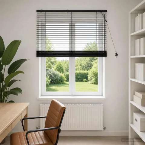 vidaXL Jaluzea venetiană Negru 115 x 160 cm 35 mm