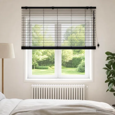 vidaXL Jaluzea venetiană Negru 140 x 160 cm 35 mm