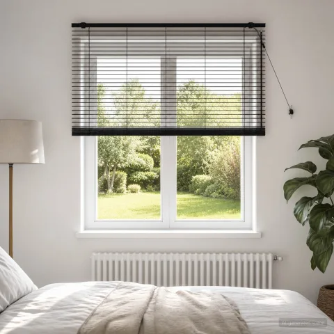 vidaXL Jaluzea venetiană Negru 160 x 160 cm 35 mm