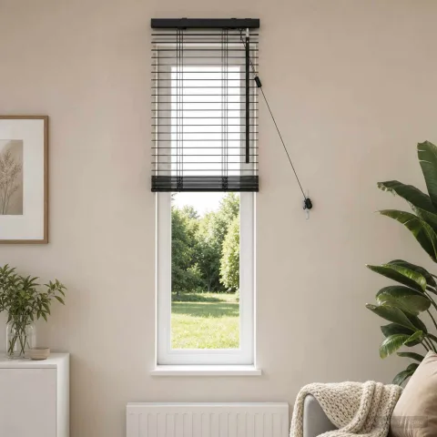 vidaXL Jaluzea venetiană Negru 45 x 130 cm 35 mm