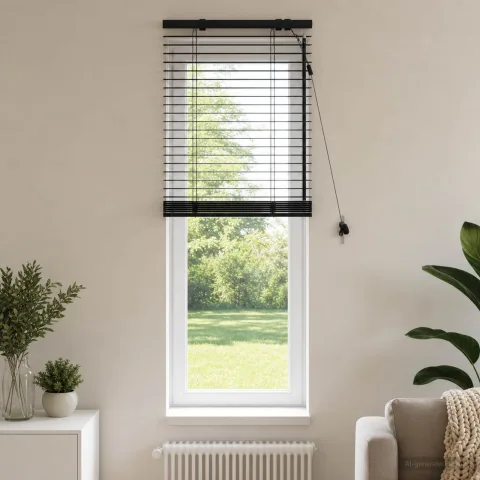 vidaXL Jaluzea venetiană Negru 65 x 130 cm 35 mm