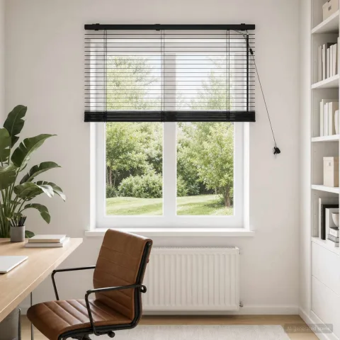 vidaXL Jaluzea venetiană Negru 120 x 130 cm 35 mm