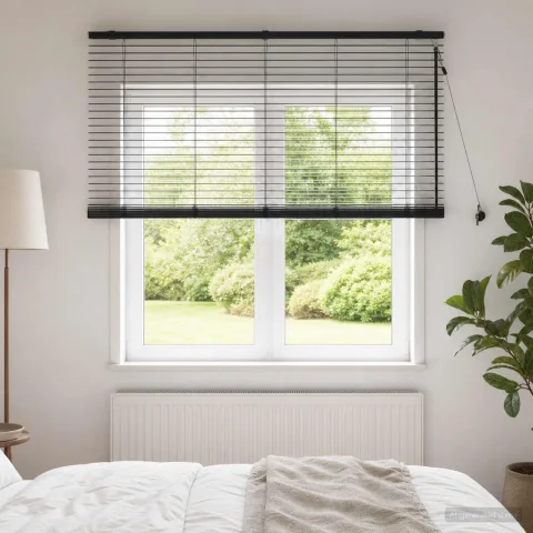 vidaXL Jaluzea venetiană Negru 140 x 130 cm 35 mm