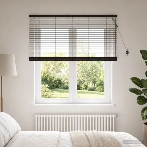 vidaXL Jaluzea venetiană Maro închis 140 x 160 cm 35 mm