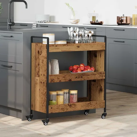 vidaXL Troler de Bucătărie Lemn vechi 70 x 30 x 82 cm Lemn prelucrat