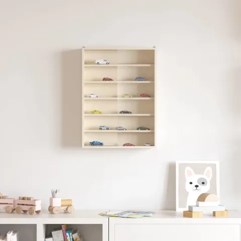 vidaXL Dulap de afișare pe perete cu raft Bej 40 x 8,5 x 54 cm placaj