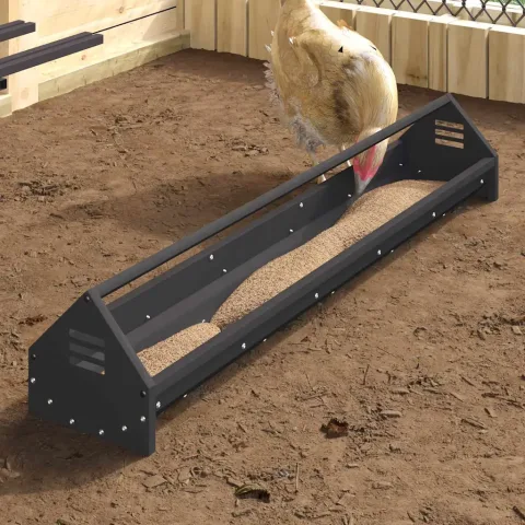 vidaXL JGHEAB pentru hrănit pui Negru 108 x 20,5 x 20 cm 5 kg