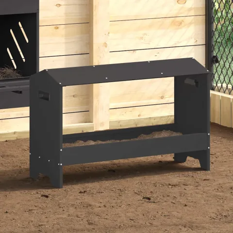 vidaXL JGHEAB pentru hrănit pui Negru 81 x 32 x 53,5 cm