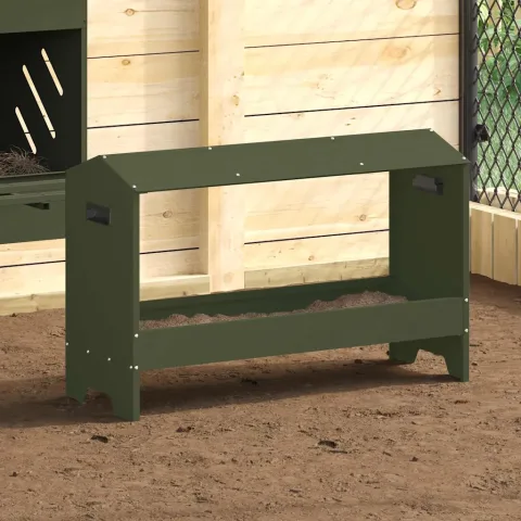 vidaXL JGHEAB pentru hrănit pui Verde măsliniu 81 x 32 x 53,5 cm