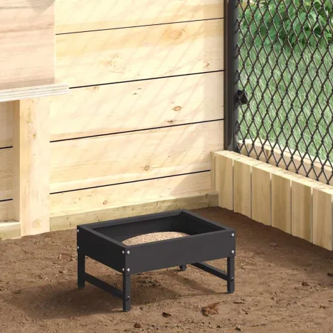 vidaXL Hrănitor pentru păsări Negru 80 x 28 x 13.5 cm