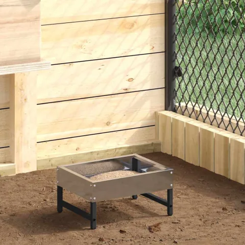 vidaXL Hrănitor pentru păsări Argintiu 80 x 28 x 13.5 cm