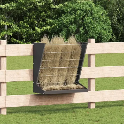 vidaXL Feeder pentru Fân Negru 71 x 33 x 70 cm 5 kg