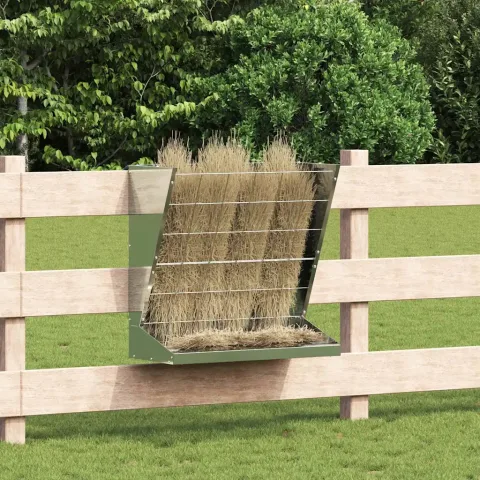 vidaXL Feeder pentru Fân Argintiu 71 x 33 x 70 cm 5 kg Oțel Galvanizat