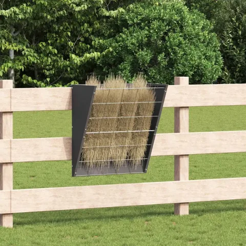 vidaXL Feeder pentru Fân Suspendat Negru 61 x 33 x 66 cm 5 kg