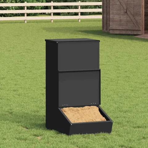 vidaXL Feeder pentru porci Negru 55 x 38 x 76 cm 20 kg