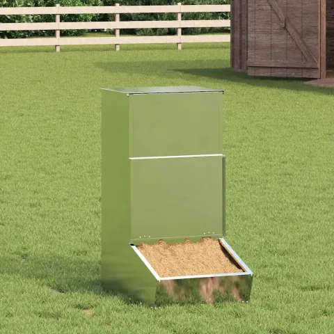 vidaXL Feeder pentru porci Argintiu 55 x 38 x 76 cm 20 kg