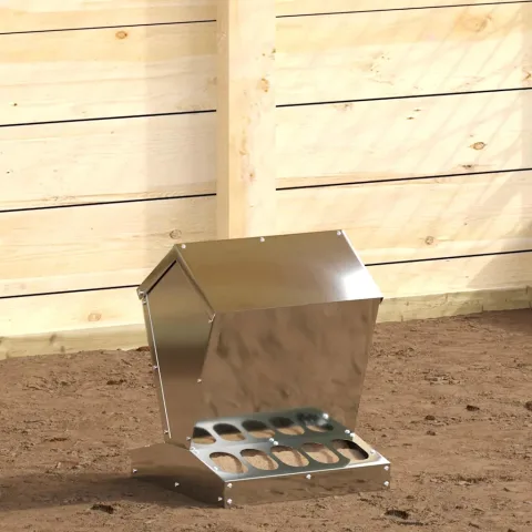 vidaXL Feeder pentru pui Argintiu 30 x 30 x 39 cm Oțel Galvanizat
