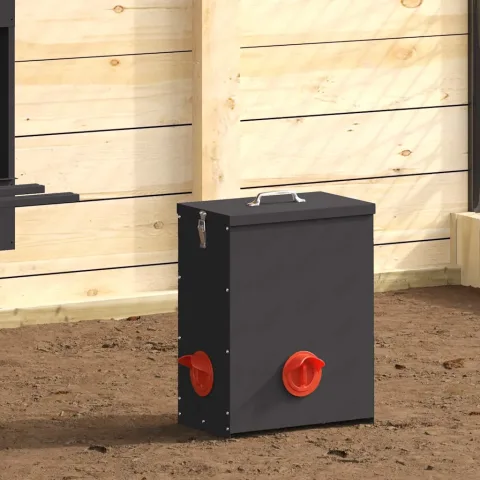 vidaXL Feeder pentru pui Negru 32,5 x 20,5 x 43 cm 25 kg