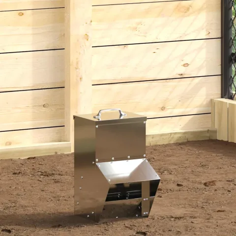 vidaXL Feeder pentru pui Argintiu 20 x 25 x 35 cm Oțel Galvanizat