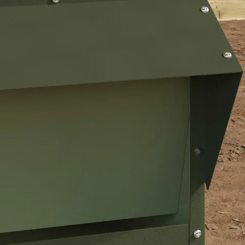 vidaXL Feeder pentru pui Verde măsliniu 40,5 x 45 x 41 cm 20 kg