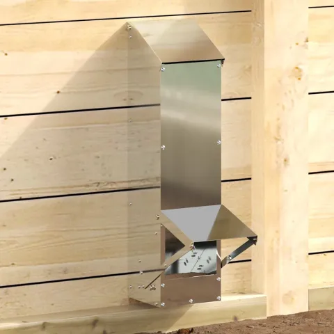 vidaXL Feeder pentru pui Argintiu 13 x 12 x 51 cm Oțel Galvanizat