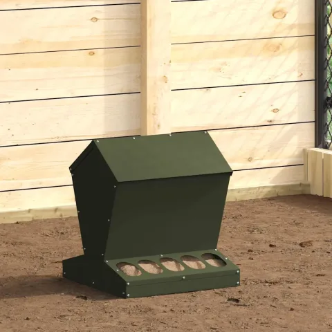 vidaXL Feeder pentru pui Verde măsliniu 40 x 40 x 45 cm