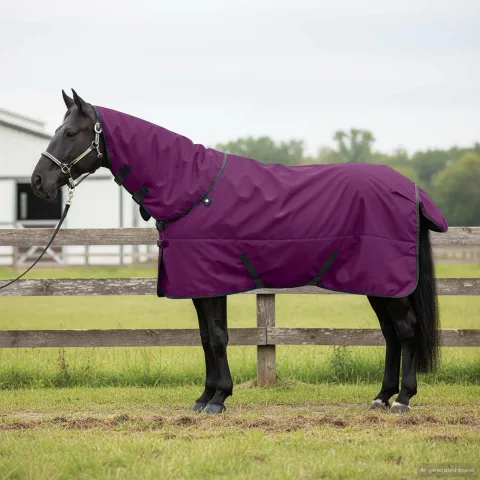 vidaXL Pătură pentru cai Violet complet 95 cm Poliester
