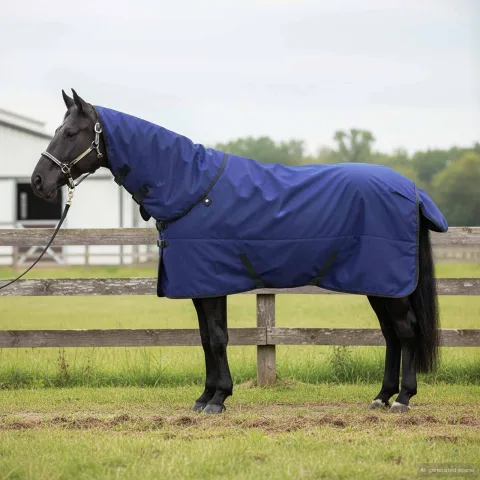 vidaXL Pătură pentru cai Bleu marin complet 75 cm Poliester
