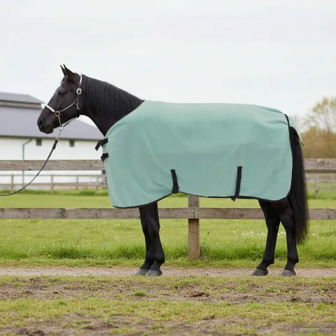 vidaXL Pătură pentru cai Verde special 105 cm Fleece din poliester