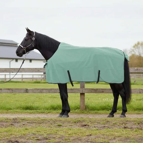 vidaXL Pătură pentru cai Verde special 155 cm Fleece din poliester