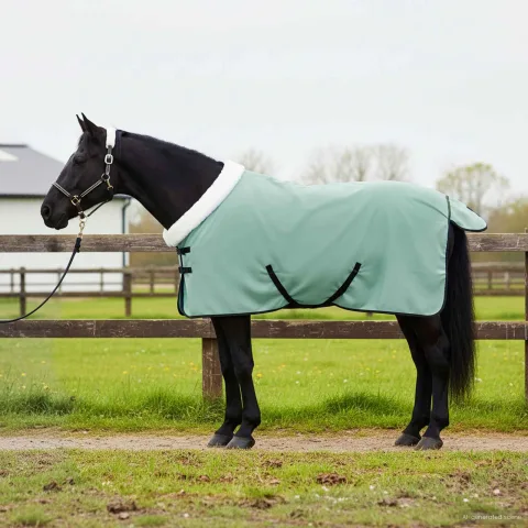 vidaXL Pătură pentru cai Verde special 95 cm Fleece polar