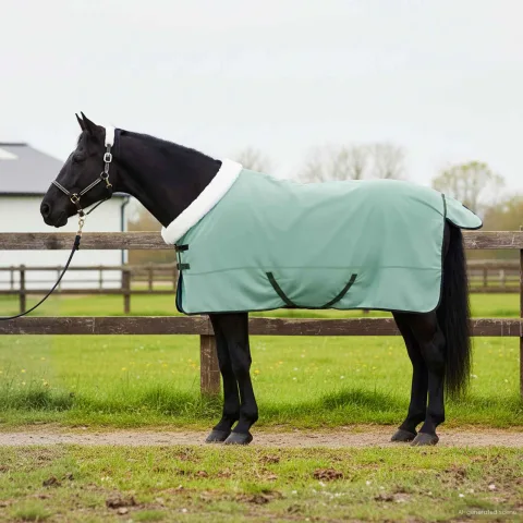 vidaXL Pătură pentru cai Verde special 135 cm Fleece polar