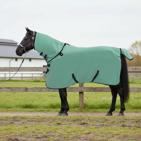 vidaXL Pătură pentru cai Verde special 75 cm Fleece din poliester