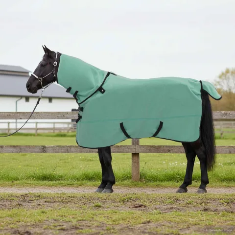 vidaXL Pătură pentru cai Verde special 125 cm Fleece din poliester