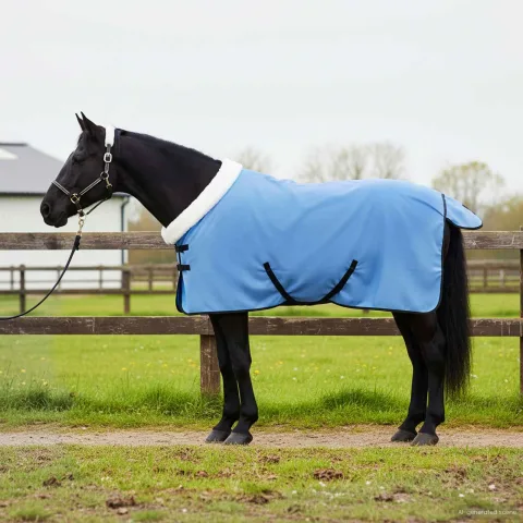 vidaXL Pătură pentru cai Aqua complet 75 cm Fleece polar