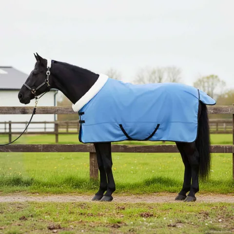 vidaXL Pătură pentru cai Aqua complet 135 cm Fleece polar
