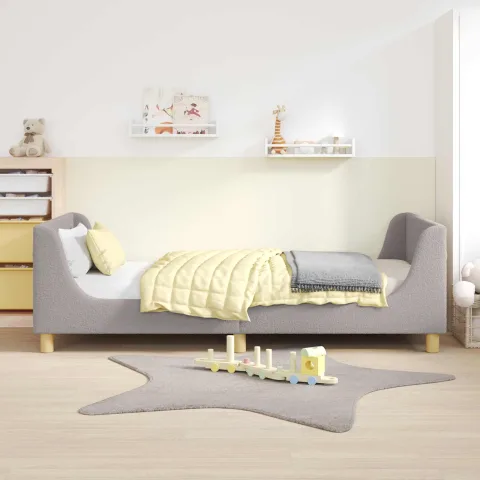 vidaXL Cadru de pat pentru copii cu spătar Gri deschis 80x200 cm