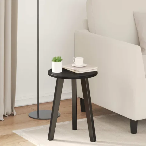 vidaXL Placă de masă Ø 30 x 1,5 cm Rotund Lemn prelucrat Negru