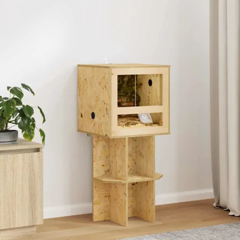 vidaXL Bază pentru terariu cu raft Maro 40 x 40 x 50 cm OSB