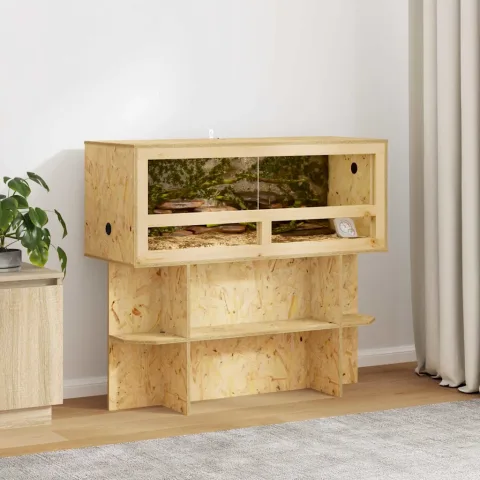 vidaXL Bază pentru terariu cu raft Maro 100 x 40 x 50 cm OSB